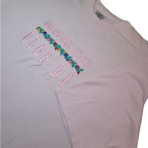 VTG 90s USA Made Local Melbourne Beach Florida T-Shirt L Pink Retro Grandmacore